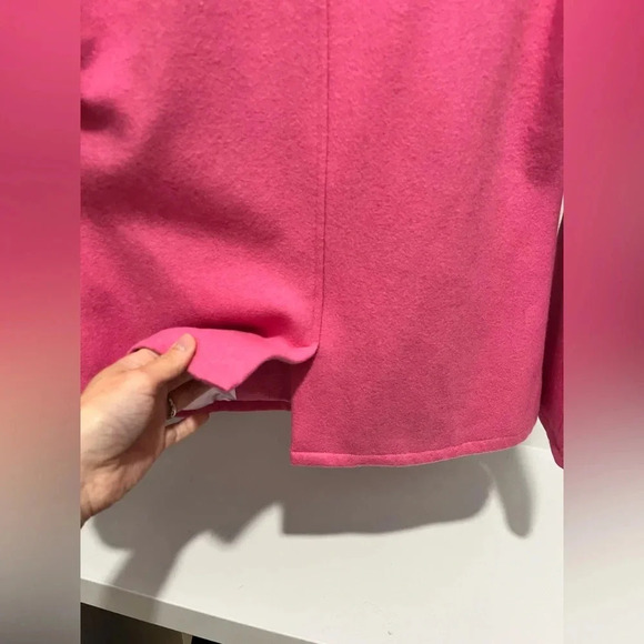 Split Wool Blend Pink Pea Coat Size S Barbie Elle Woods Jacket Blazer - Picture 7 of 13